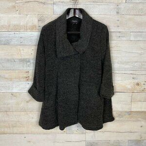 Papillon Cardigan Sweater Gray 3/4 Sleeve Large
